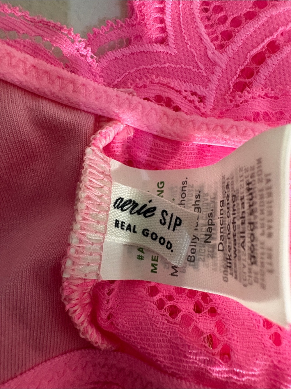 aerie Hot Pink Lace Camisole Bralette - Picture 4 of 4